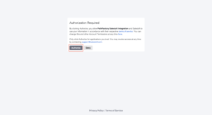 Salesloft Authorization Screen